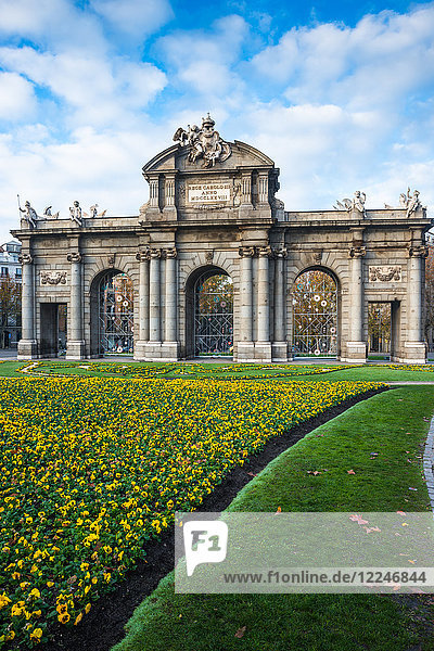 Puerta De Alcala gate in Madrid  Spain  Europe