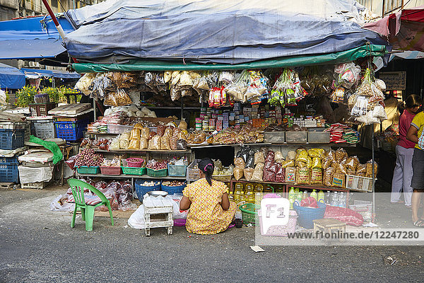Marktstand  Samut Sakhon  Bangkok  Thailand  Südostasien  Asien