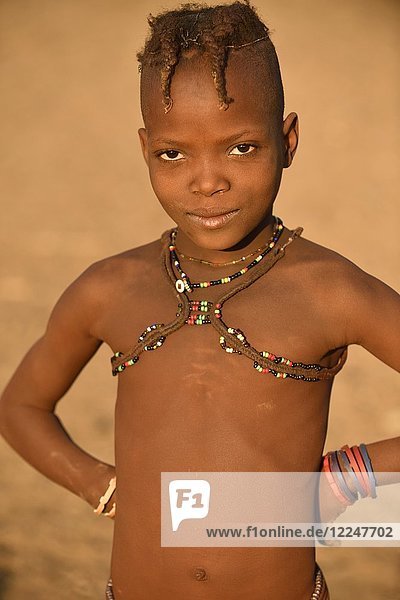 Himba girl  portrait  Kunene  Kaokoveld  Namibia  Africa