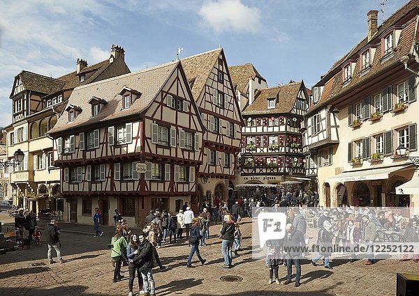 Fachwerkhäuser in der Altstadt  Colmar  Elsass  Frankreich  Europa
