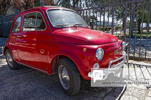 Red FIAT Nuova 500 L  Cinquecento  Oldtimer  Molise  Italy  Europe