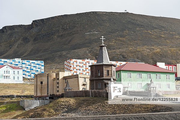 Christentum  russisch-orthodoxe Kirche  Holzkapelle  russische Bergbausiedlung Barentsburg  Spitzbergen  Svalbard  Norwegen  Europa