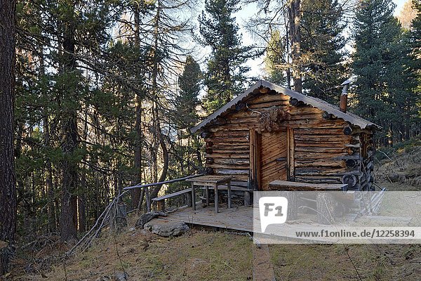 Jagdhütte bei der Innerbergli-Alm in der Samnaungruppe  Mathon im Paznauntal  Tirol  Österreich  Europa