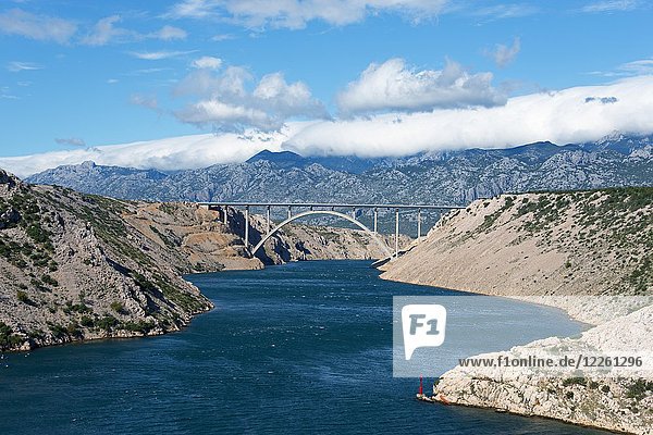 Paski Most Bridge  Pag Bridge  Pag Island  Dalmatia  Croatia  Europe