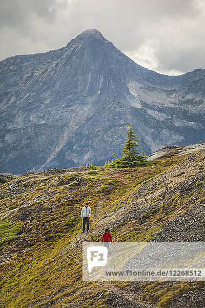 Father and son hiking trip  Merritt  British Columbia  Canada