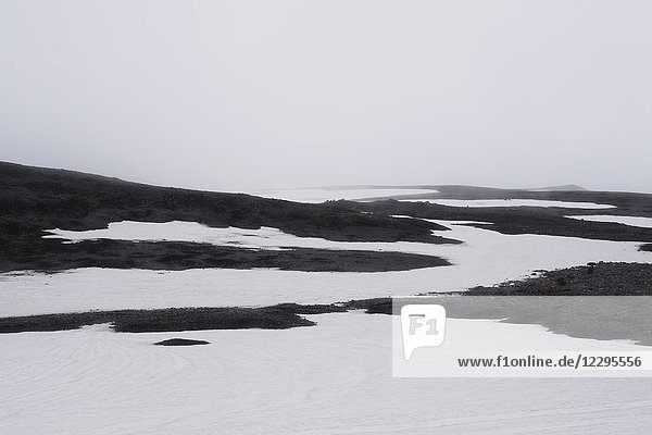 Idyllic shot of landscape against sky during winter  Highlands  Iceland
