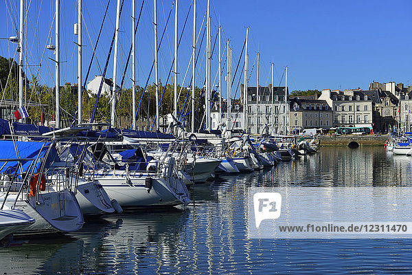 Europe  France  forest of masts and building facades from the port of Vannes in the Morbihan