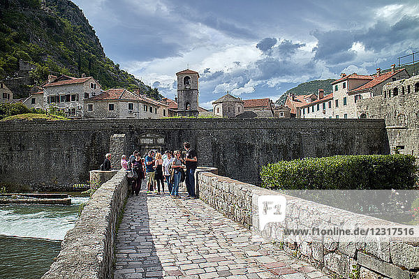 Europe  Montenegro  Kotor city  north gate   bridge over the Skürda river