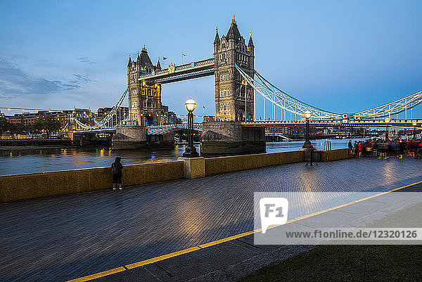 Tower Bridge at night  Southwark  London  England  United Kingdom  Europe