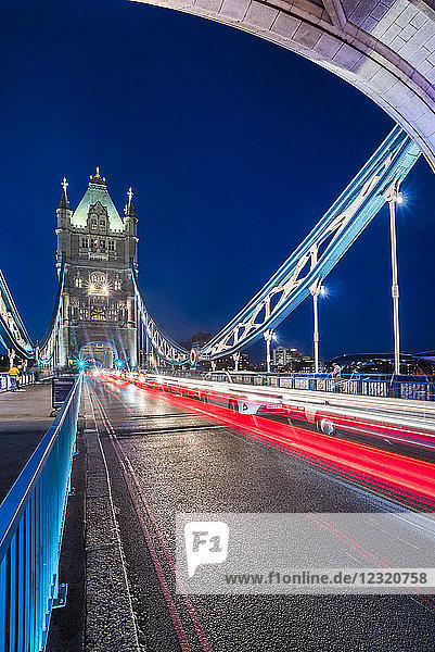 Tower Bridge at night  Southwark  London  England  United Kingdom  Europe