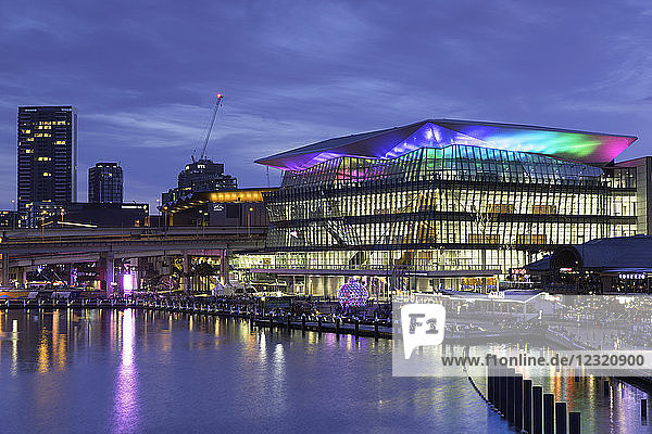 International Convention Centre at dusk  Darling Harbour  Sydney  New South Wales  Australia  Pacific