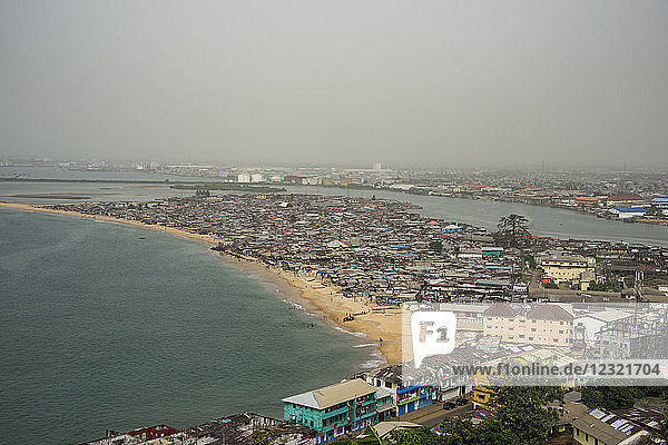 Blick über das Elendsviertel von West Point  Monrovia  Liberia  Westafrika  Afrika