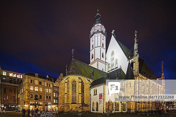 Thomaskirche  die Kirche  in der der Komponist Johann Sebastian Bach Kappelmeister war  Leipzig  Sachsen  Deutschland  Europa