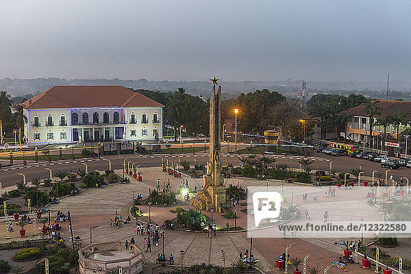 View over the Empire Square at nightime  Bissau  Guinea Bissau  West Africa  Africa