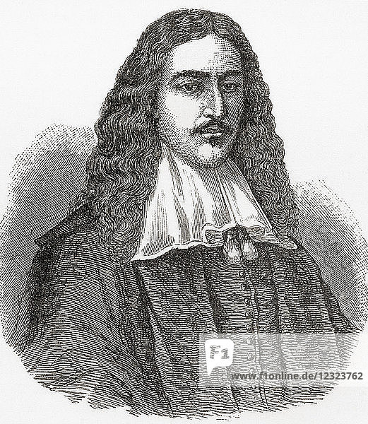 Johan de Witt alias Jan de Witt  1625 - 1672. Niederländischer Politiker  Großpensionär von Holland. Aus Ward and Lock's Illustrated History of the World  veröffentlicht ca. 1882.
