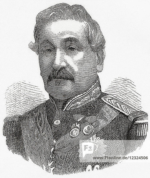 Charles Guillaume Marie Appollinaire Antoine Cousin-Montauban  1er Comte de Palikao  1796–1878. French general and statesman. From Ward and Lock's Illustrated History of the World  published c.1882.