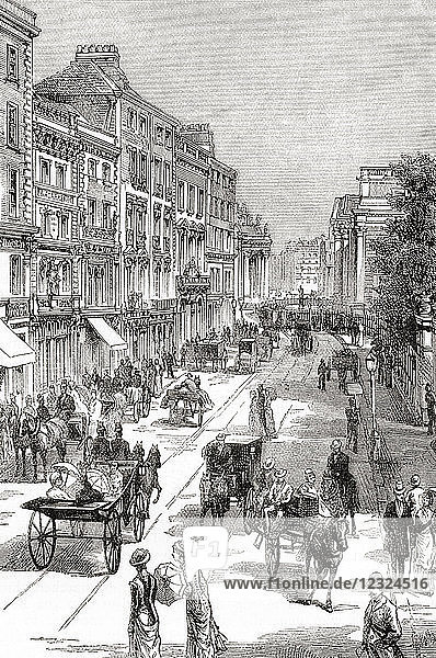 Grafton Street  Dublin  Ireland in the late 19th century. From Ward and Lock's Illustrated History of the World  published c.1882.