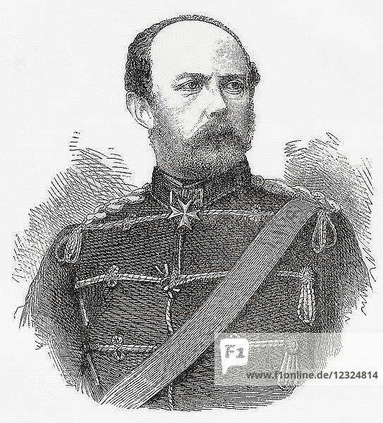 Prince Friedrich Carl Nicolaus of Prussia  1828 – 1885. From Ward and Lock's Illustrated History of the World  published c.1882.