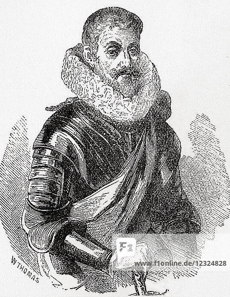 Johann Tserclaes  Count of Tilly  1559 –1632. Field marshal  commander of the Catholic League's forces in the Thirty Years' War. From Ward and Lock's Illustrated History of the World  published c.1882.