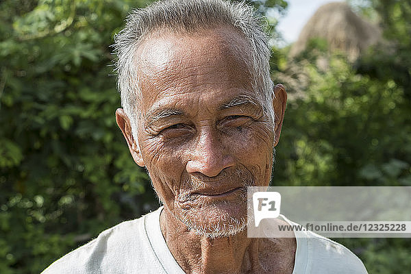 Portrait of a senior Cambodian man; O Sra Lav  Cambodia