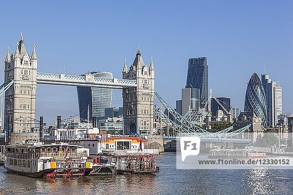 England London Tower Bridge and City Skyline