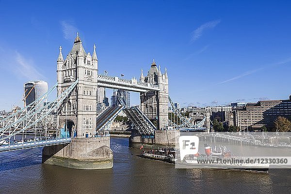 England  London  Paddle Steamer Waverley Passing Under Tower Bridge
