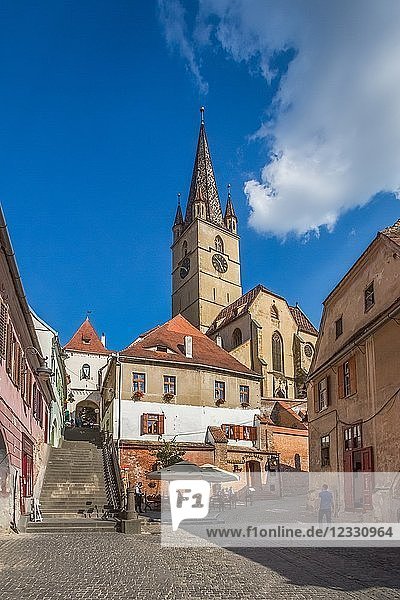Rumänien  Hermannstadt (Sibiu)  Turm der evangelischen Kathedrale