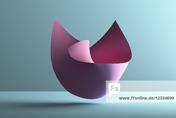 Abstract shape over blue background  3D Rendering