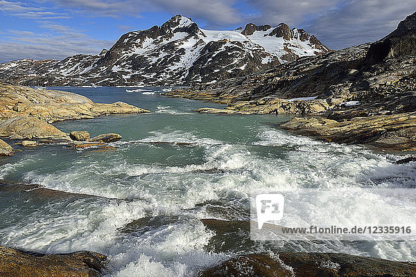 Greenland  East Greenland  river flowing into Sammileq Fjord