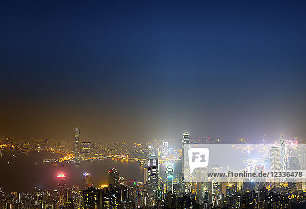 China  Hong Kong  skyline at night