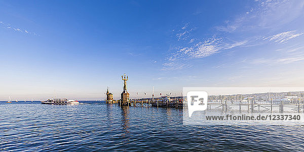 Germany  Constance  view to port entrance with lighthouse and Imperia