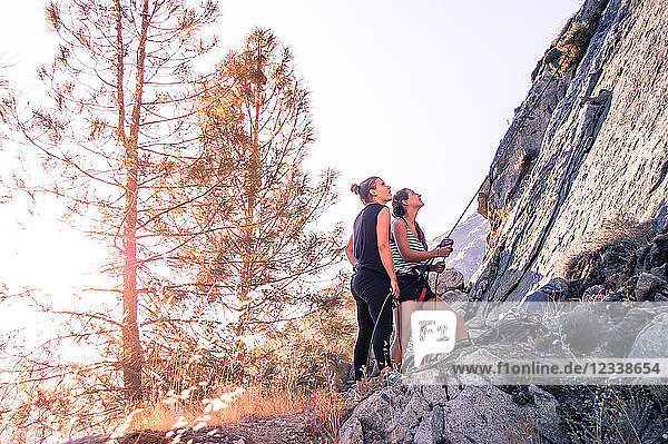 Rock climbers rock climbing  Yosemite National Park  United States