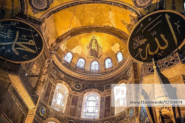 Interior view of Hagia Sophia in Istanbul  Turkey.