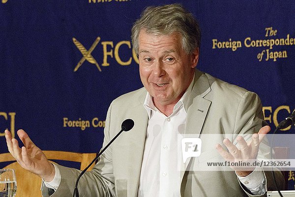 Glenn L. Carle Newsweek Japan columnist and former CIA officer speaks during a news conference at the Foreign Correspondents' Club of Japan in Tokyo  Japan. Carle  served 23-year with the Central Intelligence Agency since the mid-1980s. He wrote the book and 'The Interrogator: An Education' that details his experience and views on the post 9/11 interrogations he conducted.