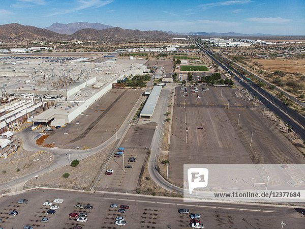 Aerial view of the Ford Motor Company automotive company in the Hermosillo industrial park. Automotive industry.Hermosillo Stamping and Assembly is an automobile assembly plant of Ford Motor Company located in Hermosillo  Sonora  Mexico. The plant currently assembles the Ford Fusion and Lincoln MKZ  Lincoln models for the North American market. Ford is an American multinational automaker.