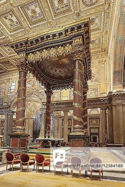 Innenansicht  Altar  Santa Maria Maggiore  UNESCO-Welterbe  Rom  Latium  Italien  Europa