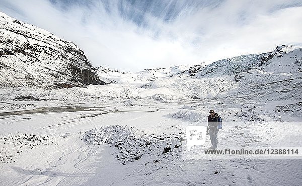 Gletscherwanderer  Skaftafellsjökull-Gletscher  Vatnajokull-Nationalpark  Südisland  Island  Europa