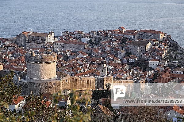 Blick auf die Altstadt mit Stadtmauer  Dubrovnik  Kroatien  Europa