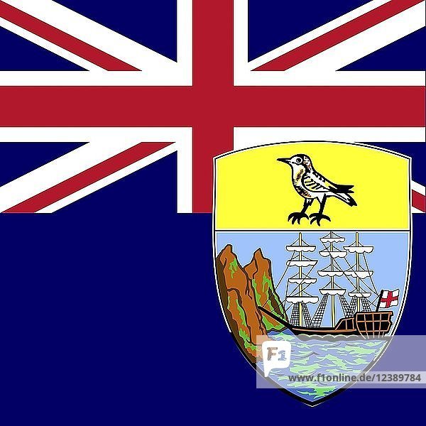 Offizielle Nationalflagge von  St. Helena  Ascension und Tristan da Cunha  Afrika