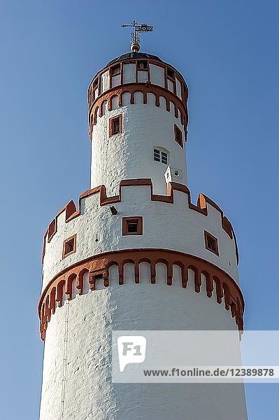 Mittelalterlicher Bergfried  Weißer Turm  Innenhof  Landgrafenschloss  Bad Homburg vor der Höhe  Hessen  Deutschland  Europa