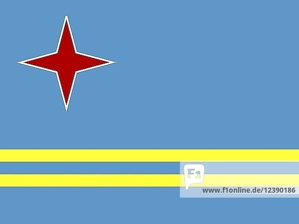 Offizielle Nationalflagge von Aruba