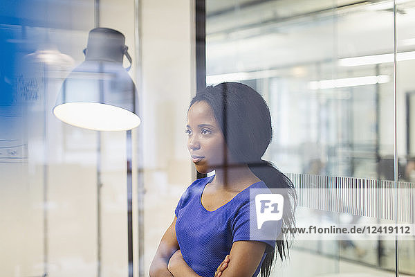 Focused  determined businesswoman in office