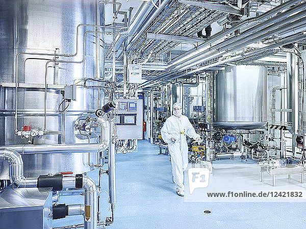 Chemist in a chemical factory