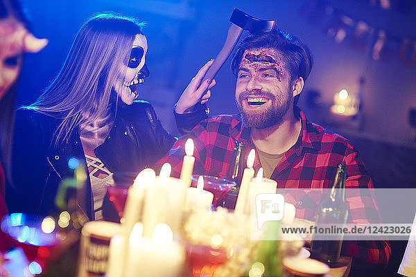 Couple at a Halloween party