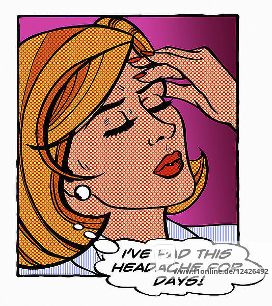 Nahaufnahme einer Frau mit anhaltenden Kopfschmerzen
