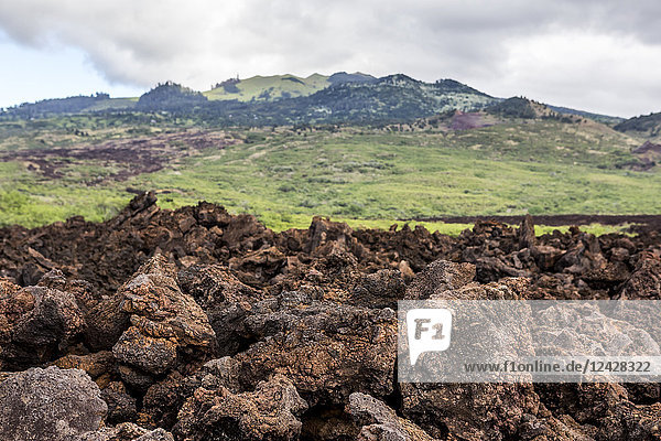 Majestätische Naturlandschaft mit einem Feld aus Lavafelsen  Maui  Hawaii-Inseln  USA