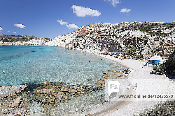 Strand Firiplaka  Milos  Kykladen  Ägäisches Meer  Griechische Inseln  Griechenland  Europa