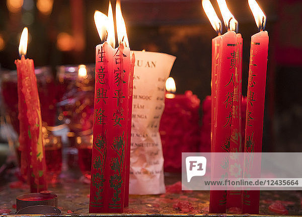 Prayer candles in the Jade Emperor Pagoda in Ho Chi MInh City Vietnam Indochina Southeast Asia Asia