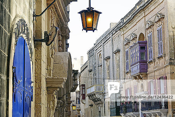 Straße in Mdina (Die Stille Stadt)  Malta  Europa