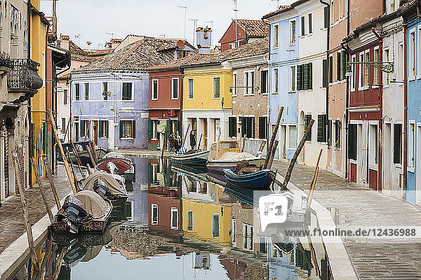 Canal  Burano  Venice  UNESCO World Heritage Site  Veneto Province  Italy  Europe
